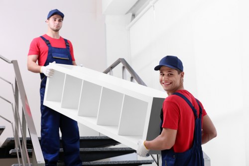 Person reporting a hazard in a storage corridor